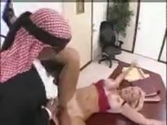 Arab boss copulates out breasty blond secretary right in his office